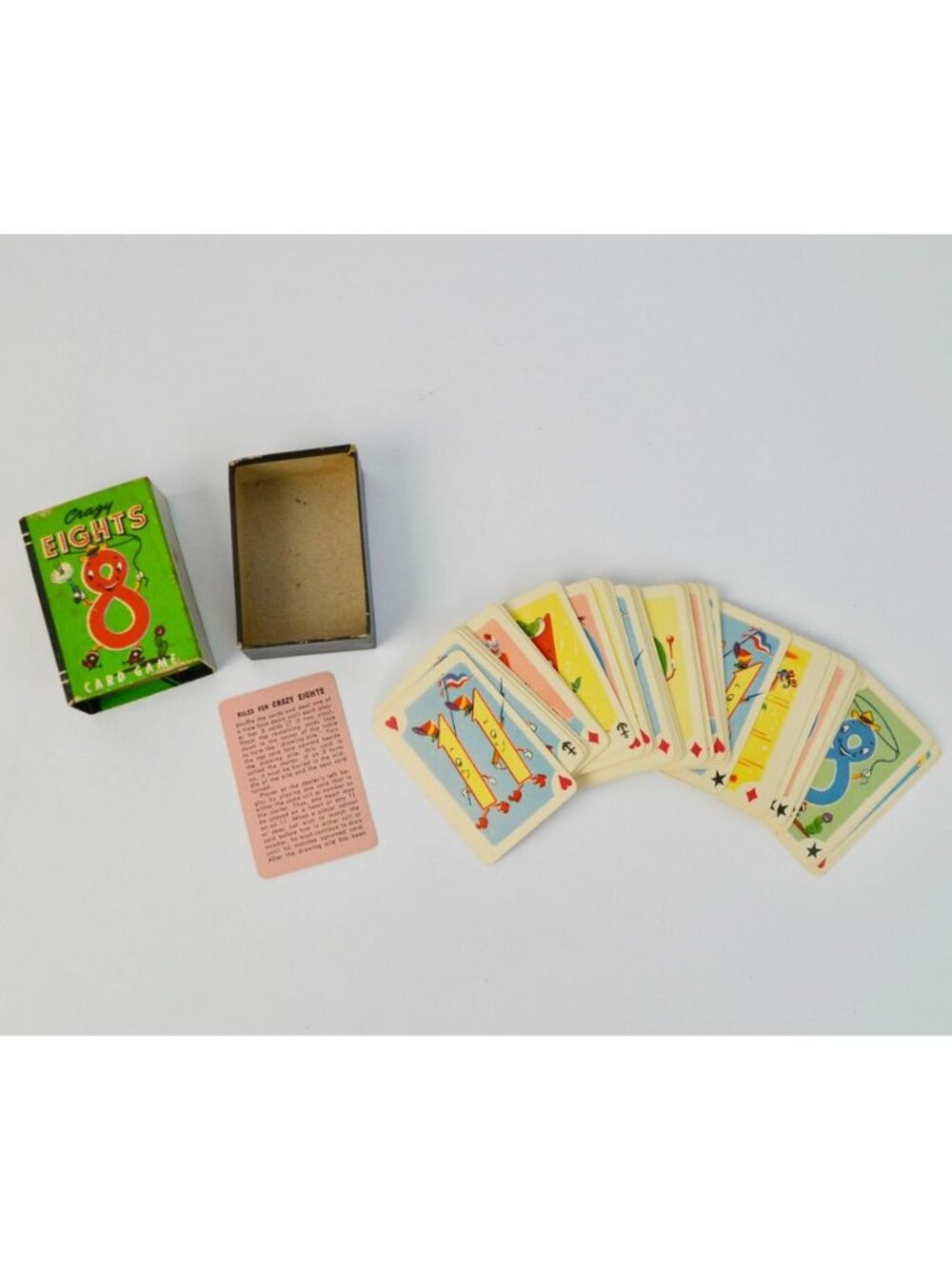 Whitman Peter Pan Card Game Crazy Eights Miniature With Box
